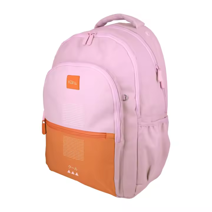 Grafoplás Kuru - Mochila Escolar 3 Cremalleras con Divisor para Portátil. Adaptable Carrito. Naranja - 1