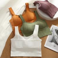Top De Gimnasio Para Mujer En Color Transparente Y Negro Anti-Sudor Shockproof Push up Deporte Yoga Entrenamiento Top Corto Sin Costuras - details 0