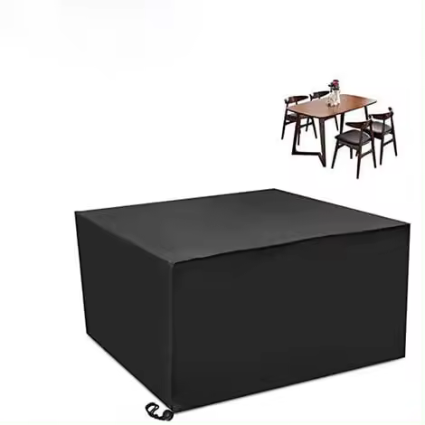 BIT Funda para muebles de jardín,Funda protectora ancha para muebles de jardín cuadrados 120x120x74cm Negro - 1