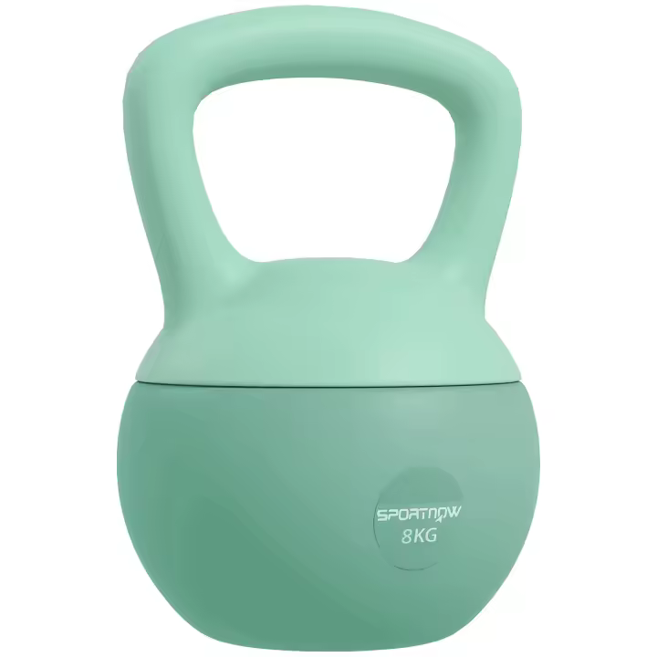 SPORTNOW Pesa Rusa 6/8/10 kg Kettlebell Relleno de Arena Metálica y Mango Antideslizante para Entrenamiento Culturismo en Casa Gimnasio Verde - 1