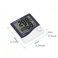 Termómetro Digital De Pared Con Higrómetro Reloj Alarma Calendario 5 Funciones Pantalla Grande Blanco HTC-1 Para Decoración Del Hogar - details 2