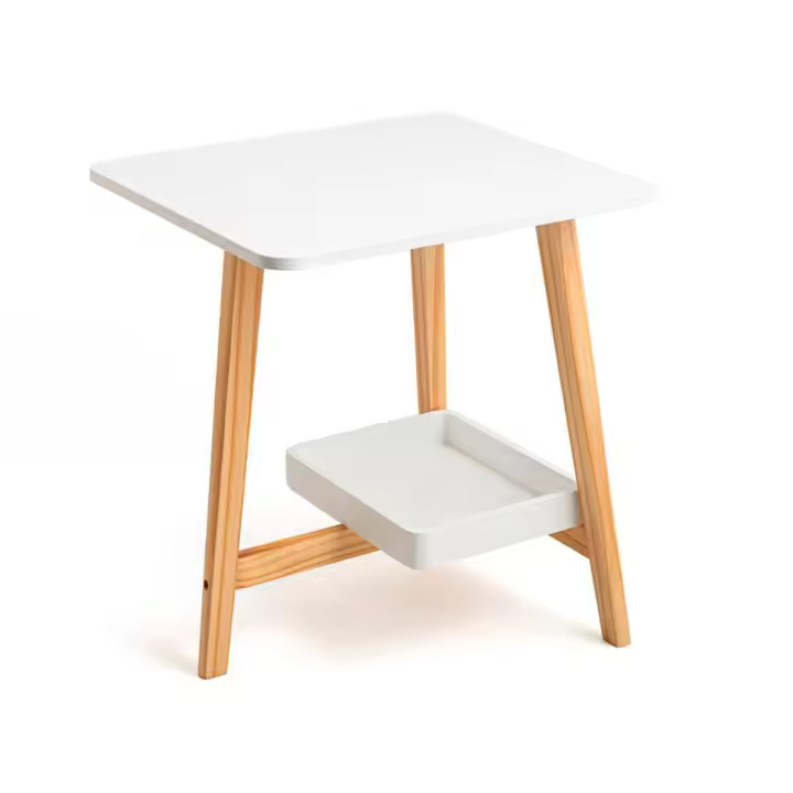 Mesita auxiliar MOA Vinthera blanco/madera 48,3x43,1x38,2 cm - 1