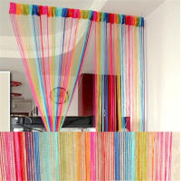 Cortinas De Hilo Coloridas 200x100cm Divisor De Pantalla Para Puerta Pared Ventana Panel Con Borla Modernas Para Sala De Estar - details 7