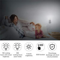 Lámpara Nocturna Sensor De Movimiento USB Recargable LED Portátil Para Habitación De Niños Y Dormitorio Iluminación Dimmable - details 1