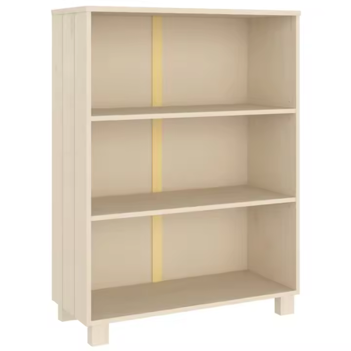 vidaXL Estantería HAMAR madera pino maciza 85x35x112 cm Marrón miel, Blanco, Gris oscuro Mueble Almacenaje Estantería para Oficina, Estudio, Dormitorio Estantería/Librería/ mueble de Almacenamiento - 1