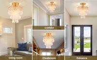 Lámpara De Techo De Cristal Con 3 Capas Y Diamantes Punzantes E27 Luces De Decoración Para Sala De Estar Y Dormitorio Fuente De Energía: Acción De Corriente - details 3