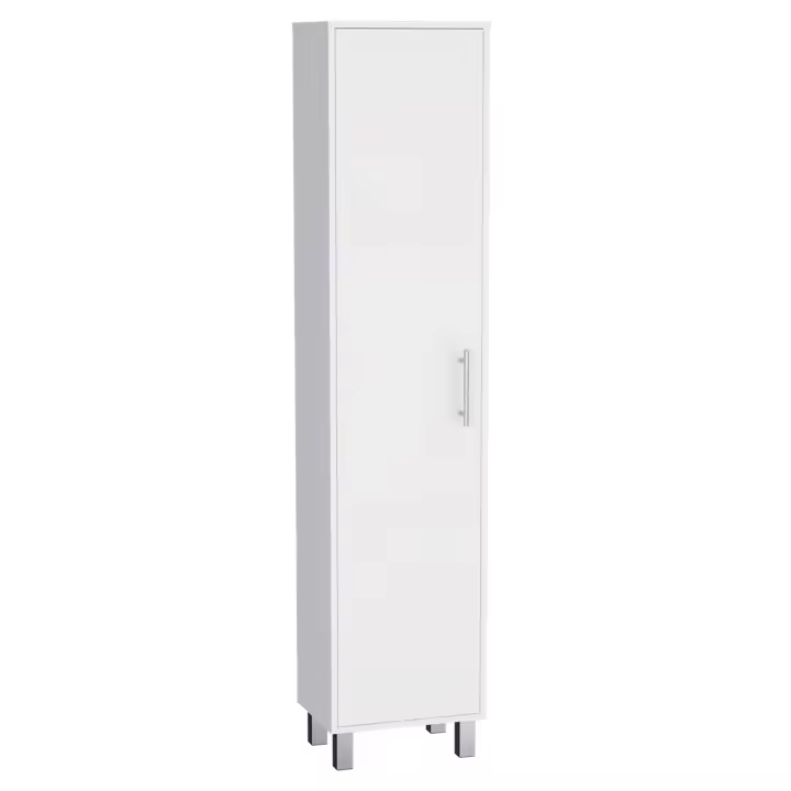 TUHOME Armario Multifuncional Laska, con 1 puerta y patas, Blanco / Marquez Madera manufacturada Cocina-Almacenamiento - 1