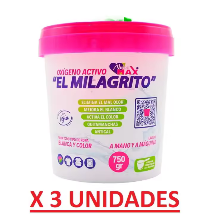 el milagrito oxigeno activo quitamanchas 750g PACK 3 UNIDADES - 1