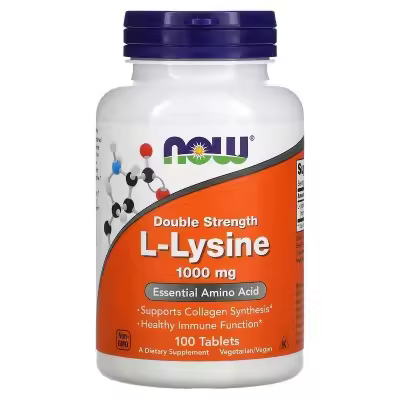 L-lisina de doble concentración, 1000 mg, 100 comprimidos de Now Foods - 1