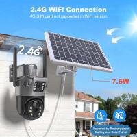 Cámara WiFi Batería Solar Lente Dual Pantallas duales Cámara Exterior PIR Detección Humana Protección de Seguridad Cámaras de Video PTZ 4K 8MP - details 3