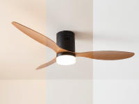Ventilador de techo negro Jocca con 3 elegantes aspas con acabados de madera, 6 velocidades a seleccionar con giro inverso, una moderna lámpara integrada con 3 intensidades de luz, temporizador, mando a distancia y 40W de potencia - details 2