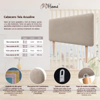 DHOME Cabecero Tapizado Liso Redondeado Tela con Patas para Pared Acústicos Cabeceros Absorbentes Cabezal Cama Colores - details 2