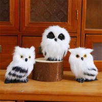 Adorno De Casa En Forma De Águila Miniatura De Color Blanco Y Negro Simulación De Pelo De Animal Decoración Para Interiores Regalo - details 6
