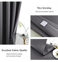 2 Panel/Set Cortinas Negras Con Ojales Aislantes Térmicas Y Reducción De Ruido Bloqueo De Luz Modernas De Poliéster 100% - details 3
