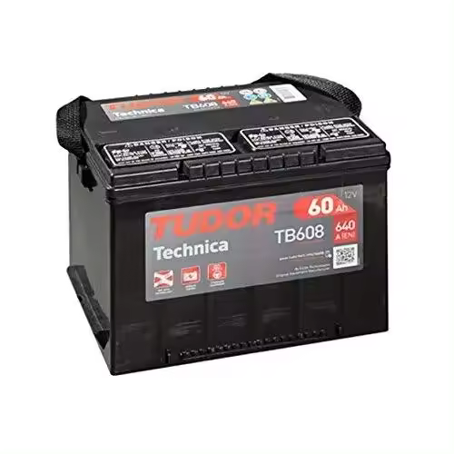 Batería para coche Tudor Exide Technica 60Ah, 12V. Dimensiones: 230 x 180 x 186. Borne izquierda. - 1