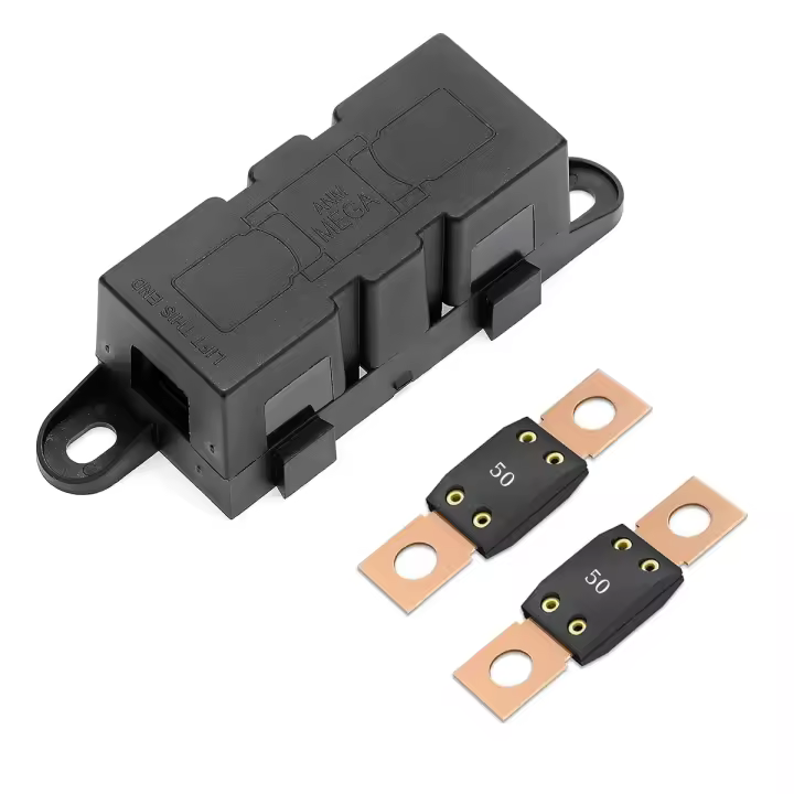 2PCS MEGA Portador De Fusible Automóvil Tipo Plano Y ANL 30A-300A Soporte Para Fusibles De Tornillo ANM Y Hoja De Acero Al Carbono - 1