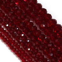 1 Hilo De Cuentas De Cristal Facetado Pomegranate Rojo Para Joyería DIY Collar Pulsera Cuentas De Vidrio Marrón Rojo Suelto - details 2