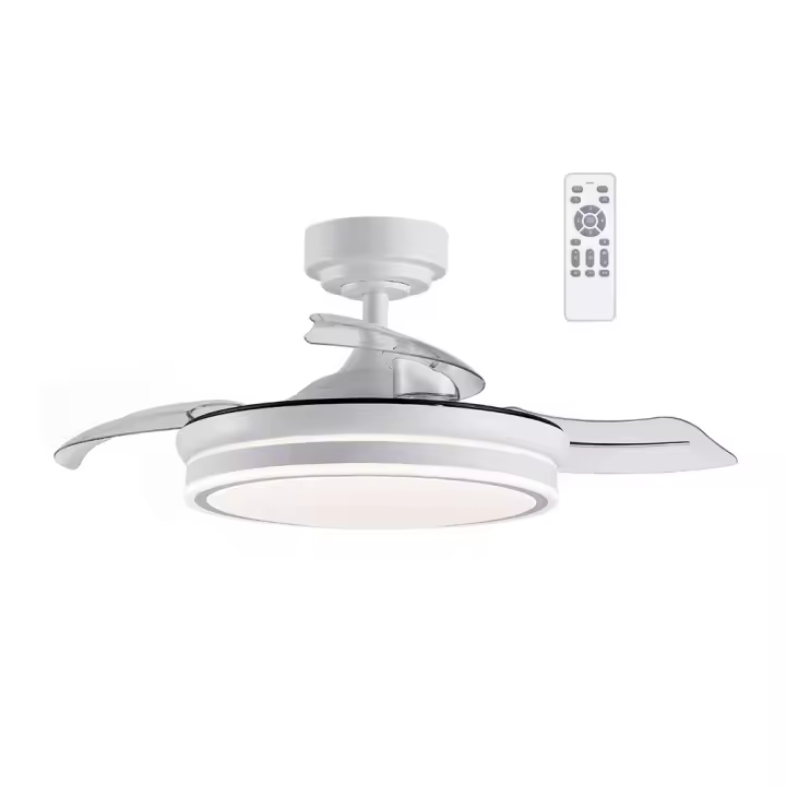 Wonderlamp Ventilador LED con aspas retráctiles Perla Mini CCT (35W) mando a distancia incluido - 1