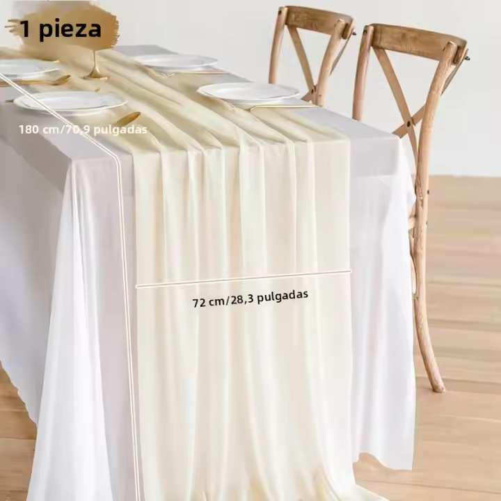 Corredor De Mesa Semi-Transparente Vintage De Queso Gauze Para Bodas Comidas De Fiesta Navidad Banquete Decoración De Pastel - 1