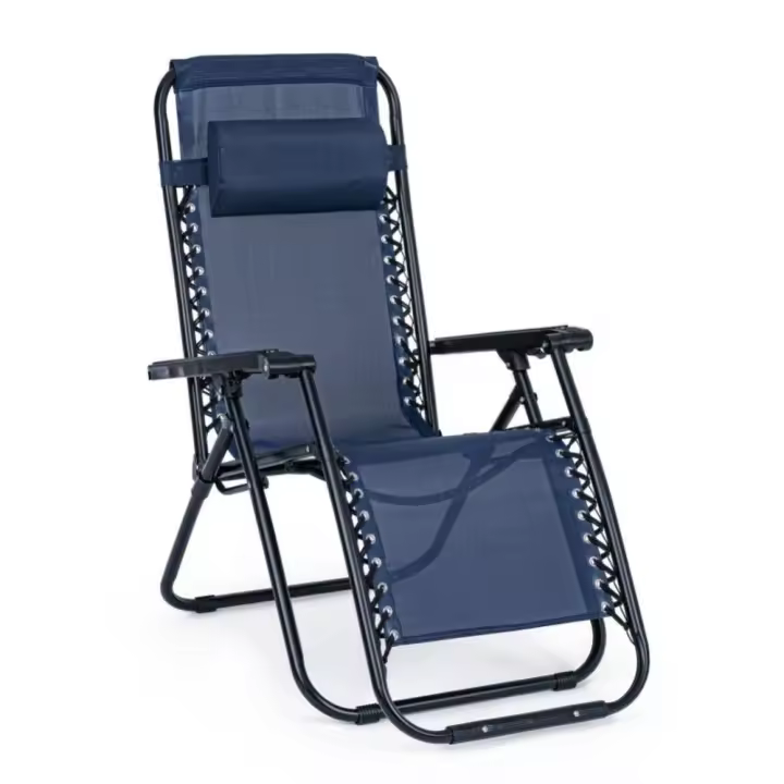 Silla plegable gravedad cero silla tumbona ajustable sillón reclinable con reposacabeza gravedad, medida 190x58x30, peso 6kilos  cero para playa, jardín, terraza, patio - 1