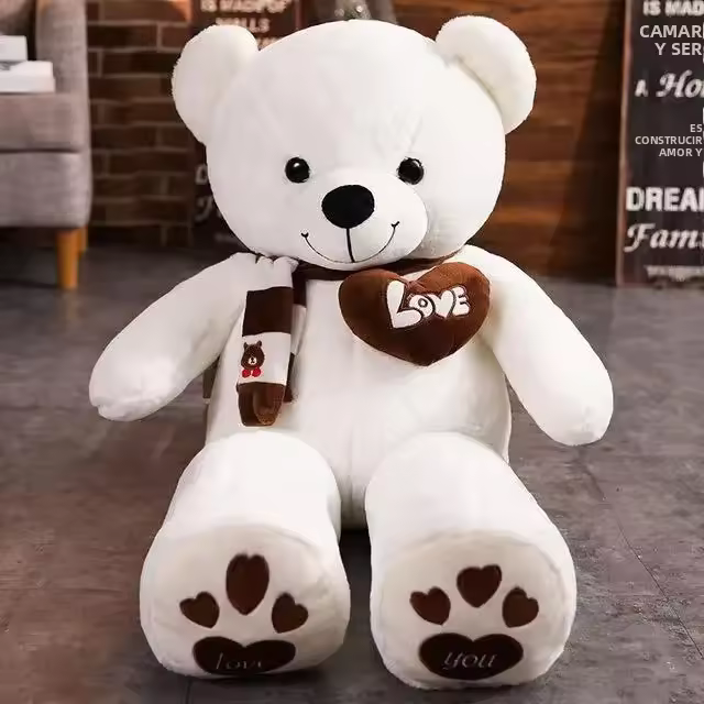 Muñeco De Peluche Oso Teddy Con Bufanda 4 Colores Juguetes De Peluche Para Niños Y Amantes Regalo De Cumpleaños Para Bebés - 1