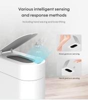 TOWNEW T3 - Bote de basura automático delgado con sensor de movimiento infrarrojo con tapa, autosellado y cambiante, bote de basura impermeable de 3.4 galones, cubos de basura sin contacto para baño - details 3