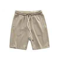 Pantalones Cortos Casuales De Corduroy Para Hombre Verano Color Sólido Con Cordones Cintura Media Tipo Suelto - details 4
