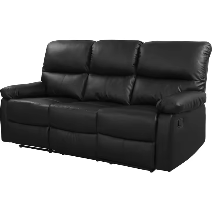 Sofá reclinable 3 plazas "Lincoln" - Color negro - 1