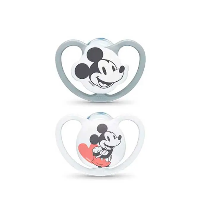 Nuk Chupete Space Mickey Gris 6-18 Silicona 2 Uds - 1
