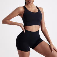 Sujetador De Deporte Para Mujer En Color Sólido Con Palanca Cruzada Y Almohadillas De Pecho Transpirable Y Suave Para Gimnasio Yoga Fitness Entrenamiento Completo Y Correr - details 11