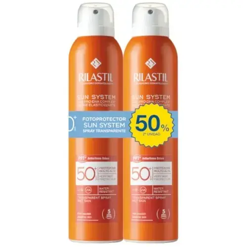 RILASTIL SUN SYSTEM SPRAY TRANSPARENTE SPF50+ DUPLO 2 X 200ML 2ª UND 50% DTO - 1