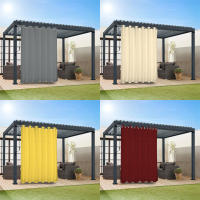 Cortina De Puerta Impermeable Para Exterior 1 Pieza Para Porche Pergola Cabana Patio Con Grommets Alta Sombría Moderna - details 6