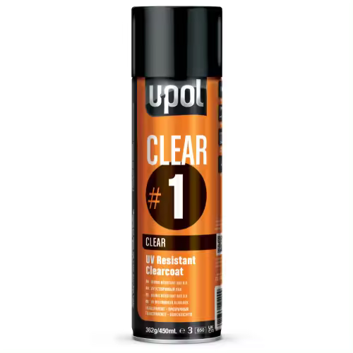 U-Pol SPRAY BARNIZ BRILLANTE UV ALTA RESISTENCIA CLEAR 1 450 ML - 1