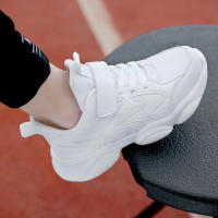 Zapatillas Blancas Para Niños Y Niñas Deportivas Casuales Transpirables Con Cordones Antideslizantes Todoterreno Talla 27-40 - details 2
