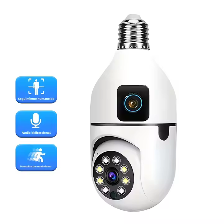 Cámara IP 4K 1080P Con Lente Doble PTZ Wifi Pantalla Dual Seguimiento Automático Audio Bidireccional Visión Nocturna Color Cámara De Seguridad - 1