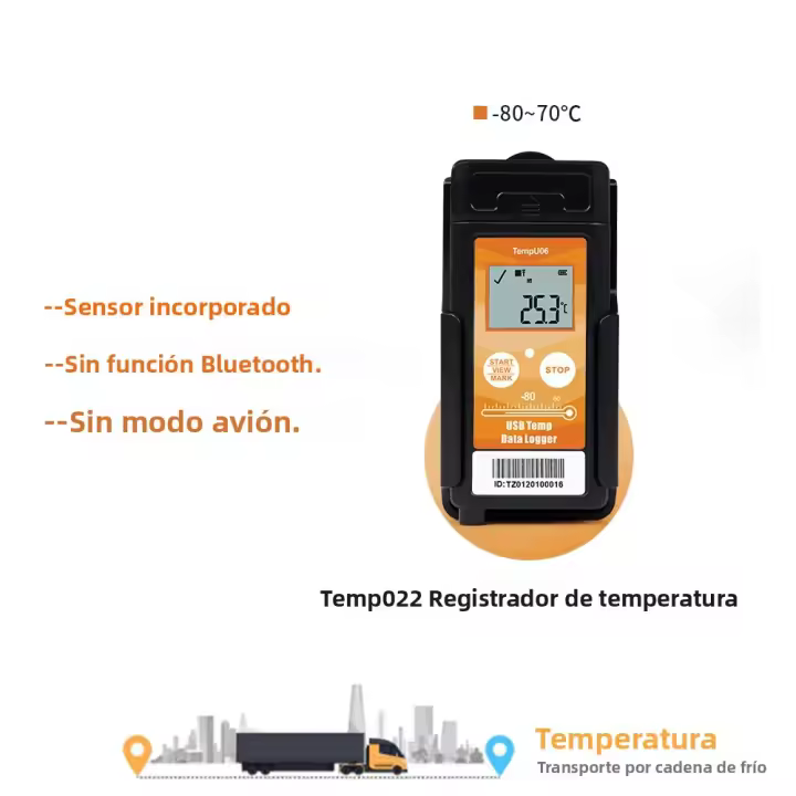 Logger De Temperatura Bluetooth TempU06 Reutilizable -200℃ Grabador De Datos Para Cadena Fría Con Sensor Externo Monitor De Temperatura - 1