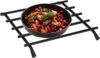 Pack de 4 Pannenonderzetters Excellent Houseware - Negro - Cuadrados - Metal - 20cm - Posavasos para Sartenes - details 0