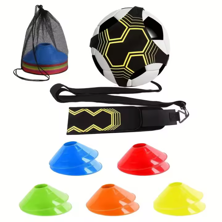 Kit De Entrenamiento De Fútbol Ajustable Con 10 Conos De Agilidad Disc Set De Banda Deportiva En Colores Rojo Naranja Amarillo Verde Azul - 1