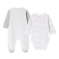Amomi Conjunto Recién Nacido Bodi + Pijama de Terciopelo a Juego Cruzado Automático Ositos - details 1