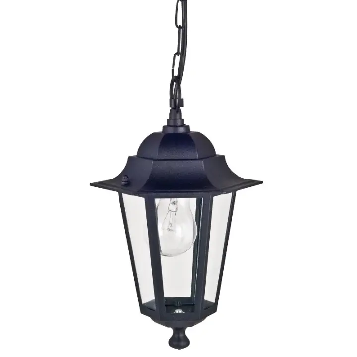 FAROL COLGAR NEGRO 60W-E27 Orlando Luz Colgante Exterior Descendente Jardín Terraza - 1