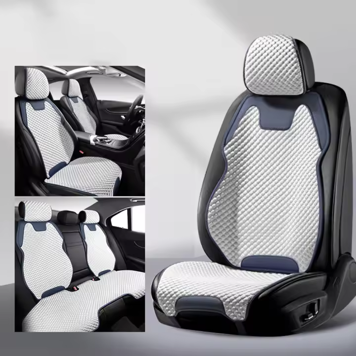 Almohadilla De Coche Universal De Seda Hielo Transpirable Protector De Asiento De Vehículo Lavable Ajuste Para Cuatro Estaciones - 1