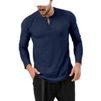 Camiseta de manga larga con cuello redondo de otoño para hombre, jersey holgado, camiseta informal de manga larga para hombre - details 18