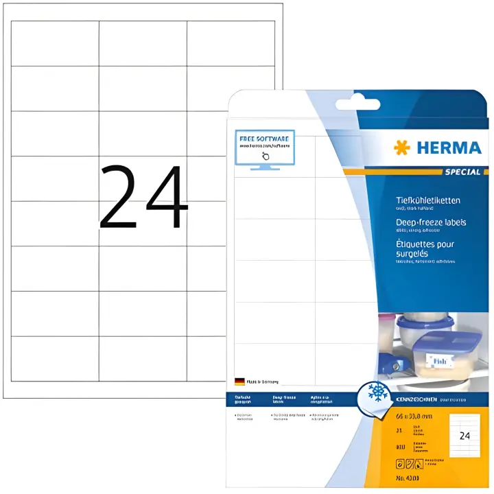Herma 4389 - Pack de 600 etiquetas, 66 x 33.8 mm, color blanco - 1