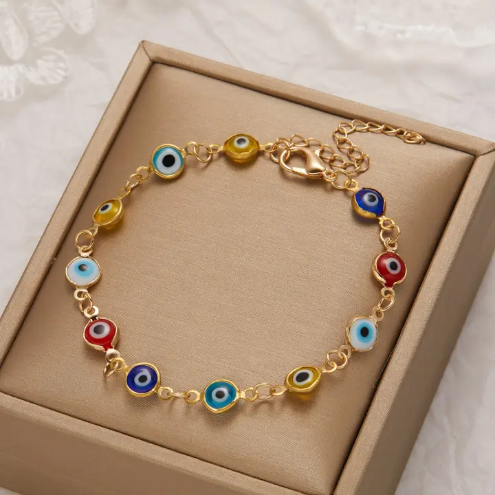 Pulsera Turca De Ojo Azul Para Mujeres Y Hombres Con Hebillas Ajustables Joyería De La Suerte Colorida Roja Y Azul Para La Riqueza Y La Felicidad - 1