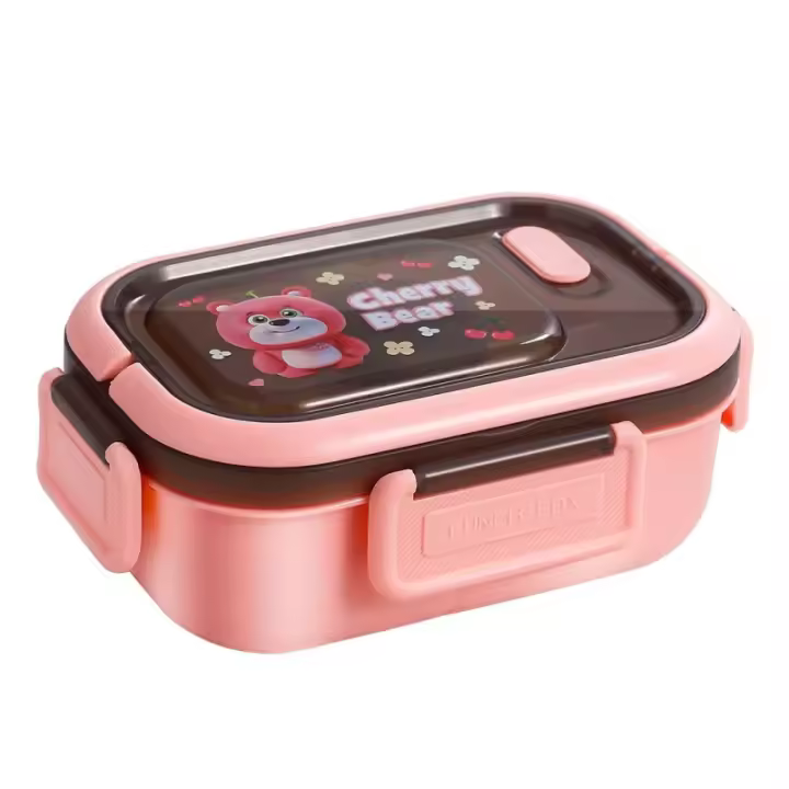 Caja De Almuerzo Ecológica De 1200ML Con Doble Capa Compartimentos Cuchara Y Tenedor Microwaviable Y Sellado Para Picnic - 1