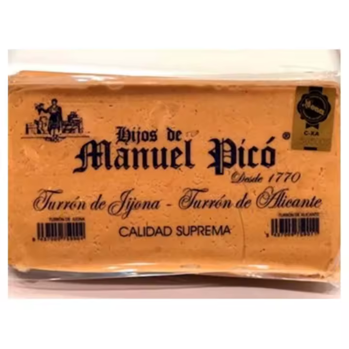 Turrón de Jijona Hijos de Manuel Picó - Almendra Marcona y Miel de Azahar - 300g o 500g - 1