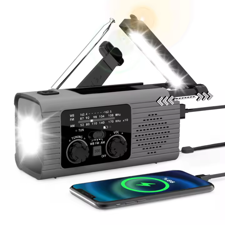 Radio portátil de Banda completa antidesastres emergencia manual multicuonal Radio Solar\nMáquina FM - 1