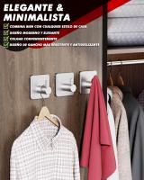 Ganchos Adhesivos para Baño, Maple Inoxidizable Colgador Toallas sin Taladro, Toalleros Autoadhesivo Extrafuerte para Baño Cocina Albornoz Trapos, Gris, 6 Piezas - details 3