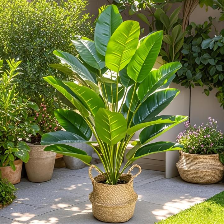 Planta Artificial De Palma Realista Extra Grande Con 24 Hojas Decoración Tropical De Piso Para Uso Interior Y Exterior Ideal Para Bodas Y Exposiciones