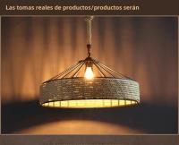 Lámpara Colgante De Hierro Con Cesta Vintage De Henequén Para Cocina Y Comedor Industrial Luz De Techo Retro Con Sombrillas Para Isla De Cocina - details 10